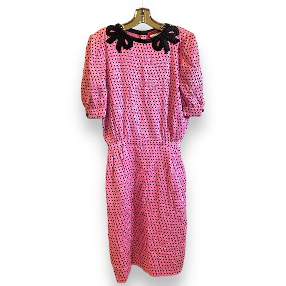 Super Rare Vintage Valentino Night- Silk Damask Polka Dot Dress. - Picture 2 of 10